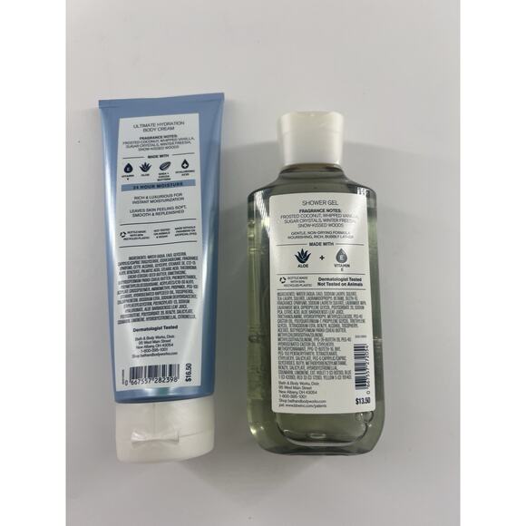 Bath & Body Works Frosted Coconut Snowball Body Cream Shower Gel Retired Set New - Picture 2 of 2